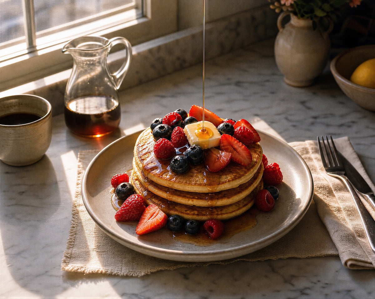 Almond Flour Pancakes with Berries